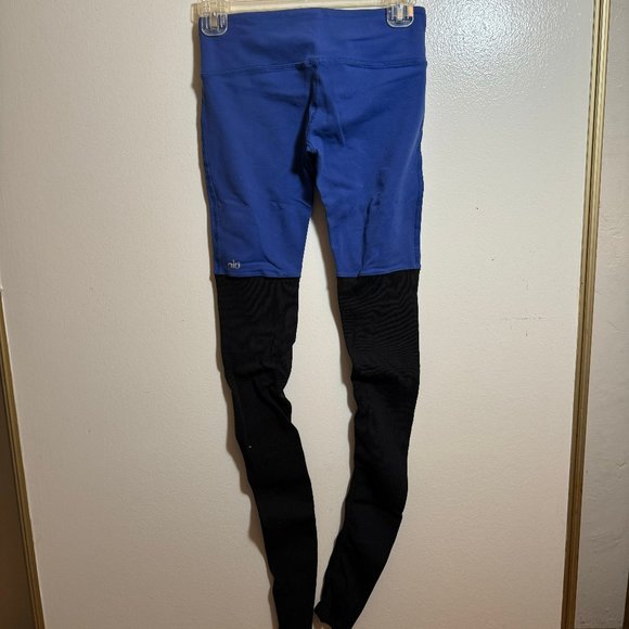 ALO Yoga Goddess Ribbed Leggings Blue and Black XS - Picture 5 of 7